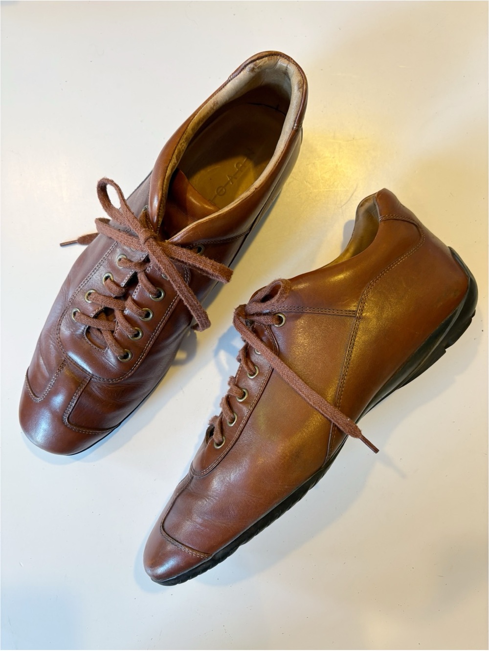 Santoni Nuvola || Leather Sneakers Cognac Brown Lace Cognac Brown Tan 12